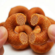 LB-02 Likable Chicken Flavored Mini Donuts, Chewy Dog Treats for Dental Care & Fresh Breath, 6 Pieces, 2OZ